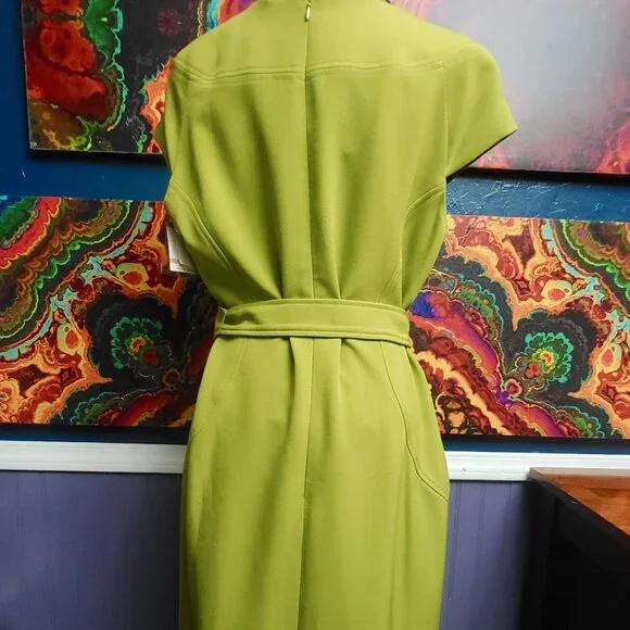 Kasper ~ Sz 12 ~ Bright Green Sheath Dress ~ NWT - Picture 4 of 11